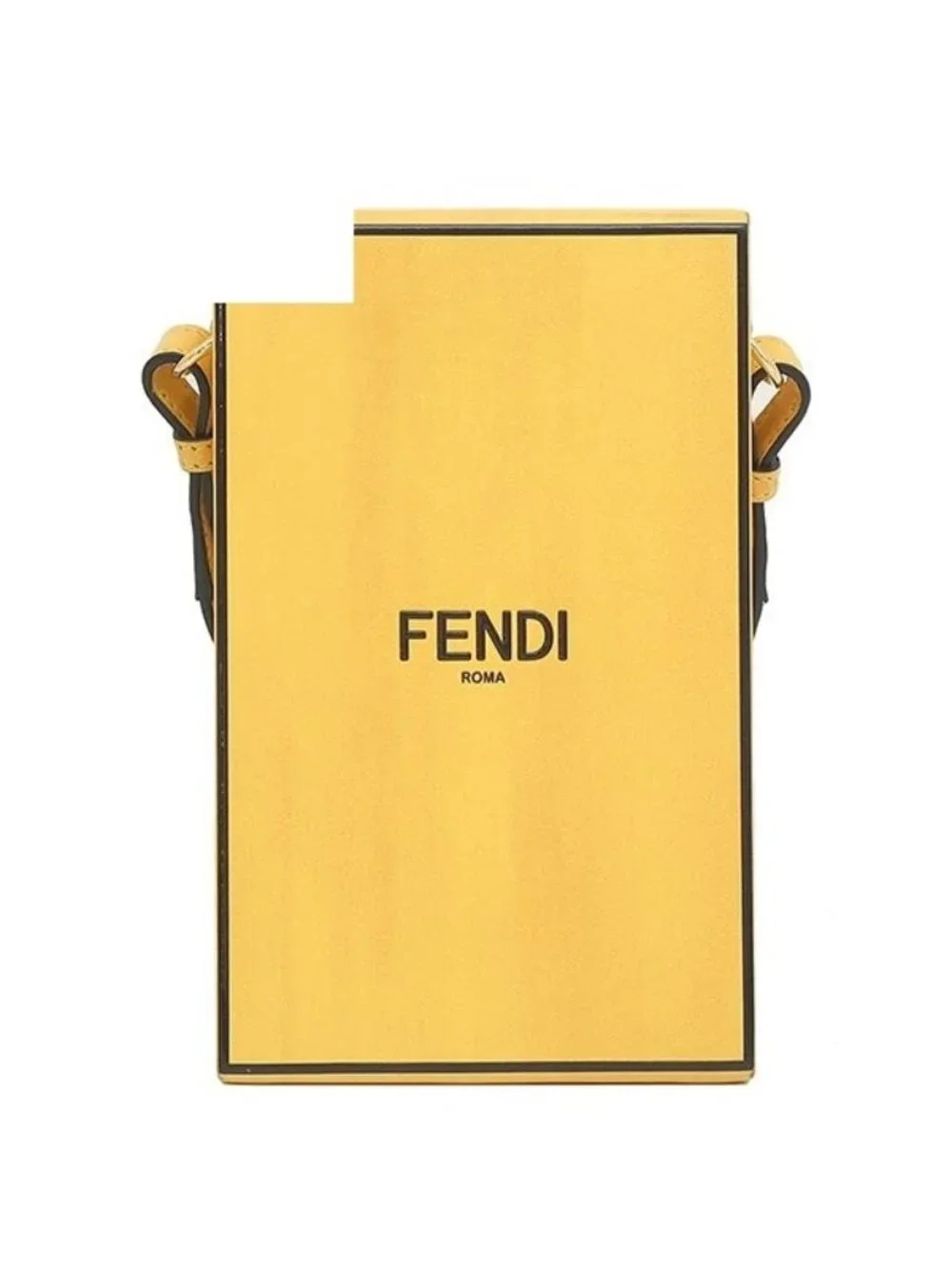 Fendi Shoulder Bag Box Leather Yellow Gold Box